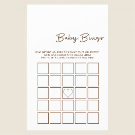 Minimalistische baby cadeau bingo spel flyer