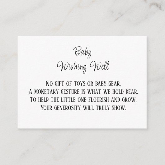 Minimalistische Baby die een goede monetaire bijdr Informatiekaartje (Voorkant)