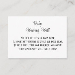 Minimalistische Baby die een goede monetaire bijdr Informatiekaartje