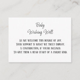 Minimalistische Baby die een goede monetaire bijdr Informatiekaartje