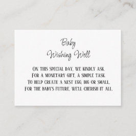 Minimalistische Baby die een goede monetaire bijdr Informatiekaartje