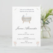 Minimalistische baby doop uitnodiging template (Staand voorkant)