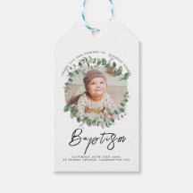 Minimalistische Baby-doopuitnodiging met foto