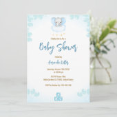 Minimalistische Baby Elephant Baby shower Uitnodig Kaart (Staand voorkant)