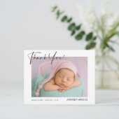 Minimalistische Baby-foto Dank u Briefkaart (Staand voorkant)