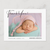 Minimalistische Baby-foto Dank u Briefkaart (Voorkant)