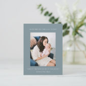 Minimalistische Baby-fotoaankondiging Briefkaart (Staand voorkant)