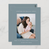 Minimalistische Baby-fotoaankondiging Briefkaart (Voorkant / Achterkant)