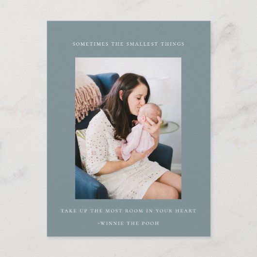 Minimalistische Baby-fotoaankondiging Briefkaart (Voorkant)