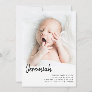 Minimalistische baby geboorte foto collage uniseks aankondiging