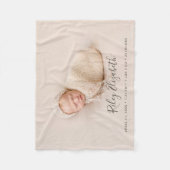 Minimalistische Baby-geboortestatistieken en pasge Fleece Deken (Voorkant)