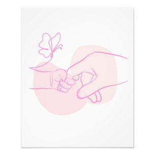 Minimalistische Baby-hand die de bovenliggende vin Foto Afdruk