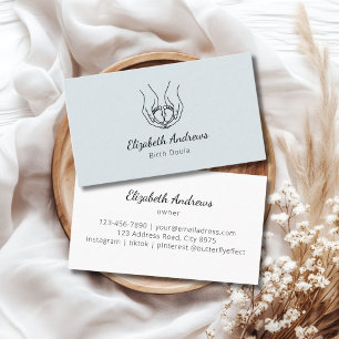 Minimalistische Baby Hands Logo - Geboortedoula, v Visitekaartje