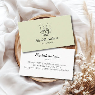Minimalistische Baby Hands Logo - Geboortedoula, v Visitekaartje