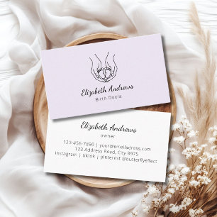 Minimalistische Baby Hands Logo - Geboortedoula, v Visitekaartje
