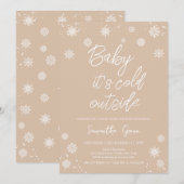 Minimalistische Baby Het is koud buiten Baby showe Kaart (Voorkant / Achterkant)