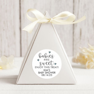 Minimalistische baby jongen baby's zijn lieve guns ronde sticker