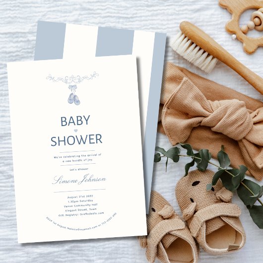 Minimalistische baby jongens shower uitnodiging ca