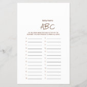 Minimalistische Baby Naam ABC Spel Flyer (Voorkant)