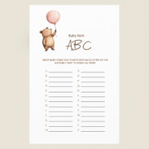 Minimalistische Baby Naam ABC Spel Flyer