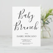 Minimalistische Baby shower Baby Brunch Kaart (Staand voorkant)