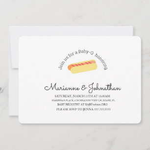 Minimalistische Baby Shower BBQ Baby Q Achtertuin  Kaart