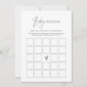 Minimalistische Baby shower Bingo Game Kaart HARLO (Voorkant)
