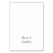 Minimalistische Baby shower Buffet voedseletikette Kaart (Voorkant)