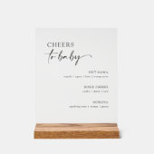 Minimalistische Baby shower cocktail menubalk Acryl Bord (Voorkant)