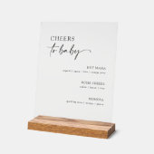 Minimalistische Baby shower cocktail menubalk Acryl Bord (Hoek)