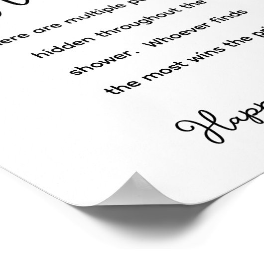 Minimalistische Baby shower fopspeen Hunt Poster (Hoek)