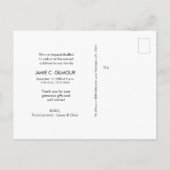 Minimalistische baby shower foto dank je naam aankondigingskaart (Achterkant)