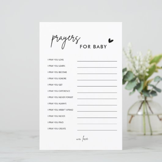 Minimalistische baby shower gebeden voor babykaart (Staand voorkant)
