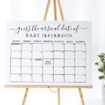 Minimalistische baby shower gok vervaldatum kalend