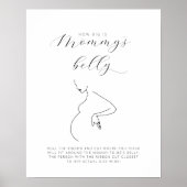 Minimalistische Baby Shower Hoe Groot Is Mamma's B Poster (Voorkant)