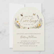 Minimalistische baby shower met wilde bloemen en i