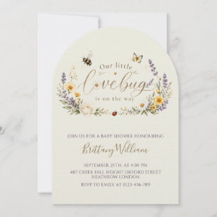 Minimalistische baby shower met wilde bloemen en i kaart