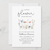 Minimalistische baby shower met wilde bloemen met  kaart (Voorkant)