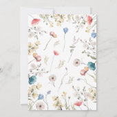 Minimalistische baby shower met wilde bloemen met  kaart (Achterkant)