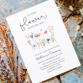 Minimalistische baby shower met wilde bloemen met  kaart