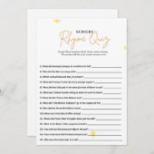 Minimalistische Baby shower Nursery Rhyme Quiz Gam Kaart (Voorkant / Achterkant)