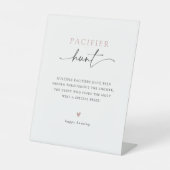 Minimalistische Baby shower Pacifier Hunt spel Reclamebord Met Voetstuk (Voorkant)