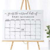 Minimalistische baby shower-raad de bevallingsdatu poster