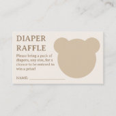 Minimalistische Baby shower Teddy Bear Diaper Raff Informatiekaartje (Voorkant)