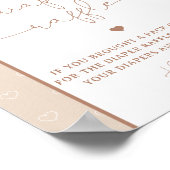 Minimalistische Baby shower Teddy Bear Diaper Raff Poster (Hoek)