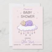 Minimalistische Baby shower uitnodiging Meisje Bab (Voorkant)
