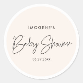 Minimalistische Baby showers envelopzegel Ronde Sticker