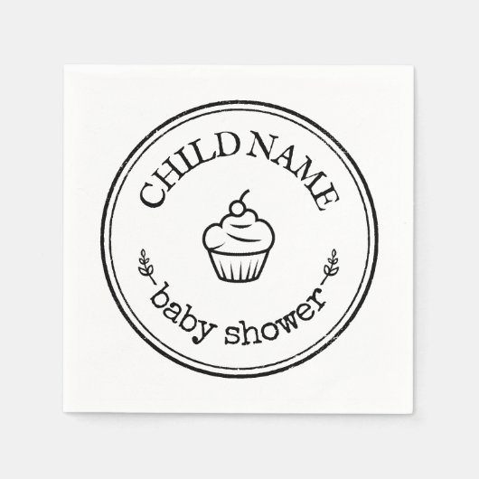 Minimalistische Baby showers servetten (Voorkant)