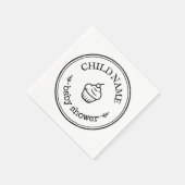 Minimalistische Baby showers servetten (Hoek)