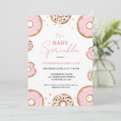 Minimalistische Baby Sprinkle Roze Meisje Baby sho Kaart (Staand voorkant)